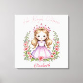 Haar Royal Cuteness Pink Princess Canvas Print (Voorkant)
