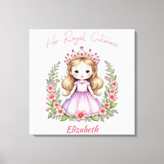 Haar Royal Cuteness Pink Princess Canvas Print (Voorkant)