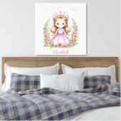 Haar Royal Cuteness Pink Princess Canvas Print (Insitu (Slaapkamer))