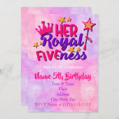 Haar Royal Fivity Birthday Invitation Sjabloon Kaart (Voorkant / Achterkant)