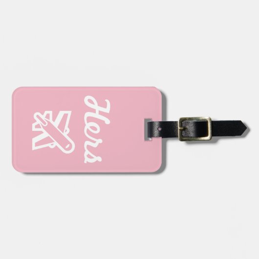 Haar Roze en Witte Bagagelabel (Voorkant horizontaal)