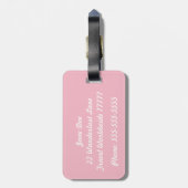 Haar Roze en Witte Bagagelabel (Achterkant verticaal)