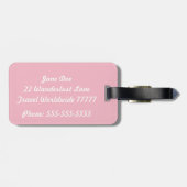 Haar Roze en Witte Bagagelabel (Achterkant horizontaal)