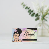 Haar Salon, Braid Stylist, Braiding,  pasta Visitekaartje (Staand voorkant)