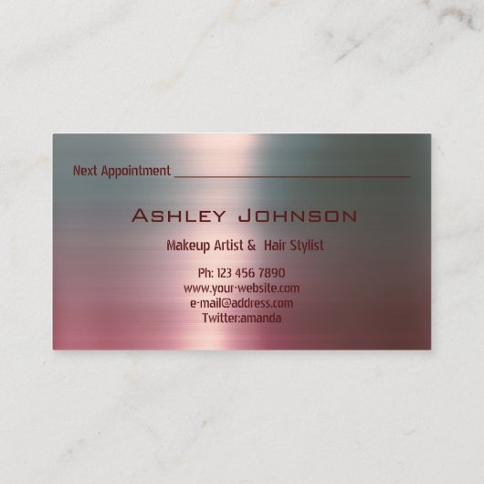 Haar Salon Make-up Artiest Afspraak Burgund Grey Visitekaartje (Achterkant)