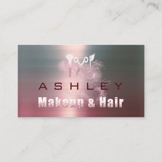 Haar Salon Make-up Artiest Afspraak Burgund Grey Visitekaartje (Voorkant)