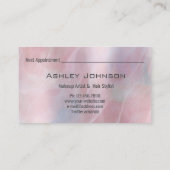 Haar Salon Make-up Artiest Afspraak Grijs Roze Visitekaartje (Achterkant)