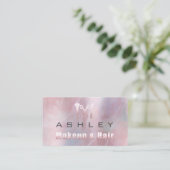 Haar Salon Make-up Artiest Afspraak Grijs Roze Visitekaartje (Staand voorkant)