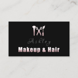 Haar Salon Make-up Artiest Afspraak Roze Zwart Visitekaartje