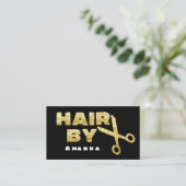 Haar Salon Make-up Artiest Goud Zwart Wit Visitekaartje (Staand voorkant)