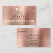 Haar Salon Make-up Lash Afspraak Card Logo Roos Visitekaartje (Voorkant / Achterkant)