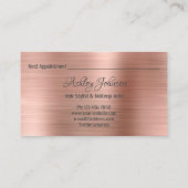 Haar Salon Make-up Lash Afspraak Card Logo Roos Visitekaartje (Achterkant)