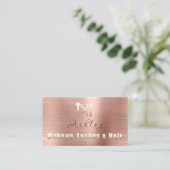Haar Salon Make-up Lash Afspraak Card Logo Roos Visitekaartje (Staand voorkant)