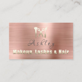 Haar Salon Make-up Lash Afspraak Card Logo Roos Visitekaartje