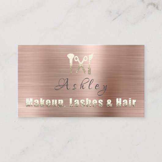 Haar Salon Make-up Lash Afspraak Card Logo Roos Visitekaartje (Voorkant)