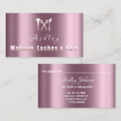 Haar Salon Make-up Lash Afspraak Paarse Roos Visitekaartje (Voorkant / Achterkant)