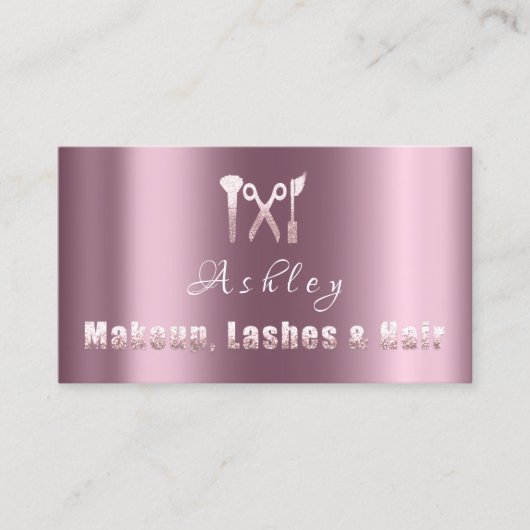 Haar Salon Make-up Lash Afspraak Paarse Roos Visitekaartje (Voorkant)