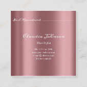 Haar Salon Salon Afspraakkaart Roze Elegant Vierkante Visitekaartje (Achterkant)