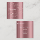 Haar Salon Salon Afspraakkaart Roze Elegant Vierkante Visitekaartje (Voorkant / Achterkant)