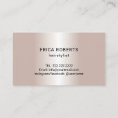 Haar Salon Scissor & Flower Blush Roos Gold Visitekaartje (Achterkant)