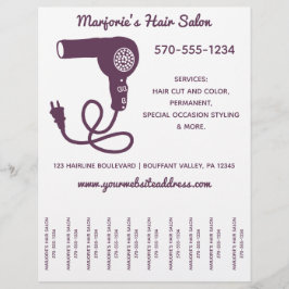 Haar Salon Stylist Flyer, Scheur uit Strips Flyer