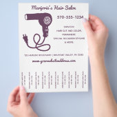 Haar Salon Stylist Flyer, Scheur uit Strips Flyer (Hand)