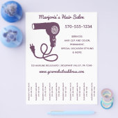 Haar Salon Stylist Flyer, Scheur uit Strips Flyer (Enkel)