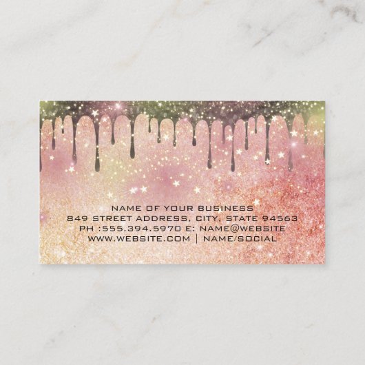 Haar Salon Tools | Glitter Star Dust Visitekaartje (Achterkant)