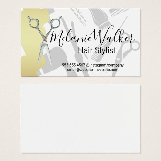 Haar Salon Tools Visitekaartje (Voorkant /achterkant)