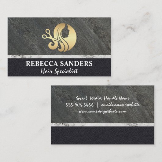 Haar Schaar Goud Logo Visitekaartje (Voorkant / Achterkant)