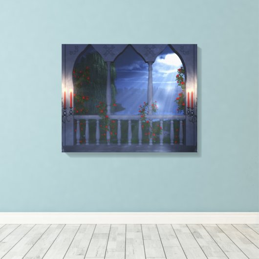 Haar Silver Mantle Canvas Afdruk (Insitu (Houten vloer))