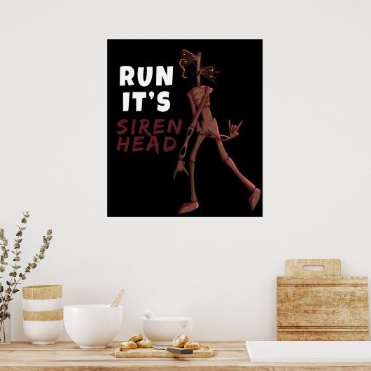 HAAR SIREN-HOOFDEVIL-MONSTER UITVOEREN POSTER (Keuken)