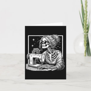 Haar Skeleton Riool Quilter Halloween Naaien Vrouw Kaart