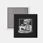Haar Skeleton Riool Quilter Halloween Naaien Vrouw Magneet (Voorkant / Achterkant)