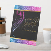Haar Sparkler in een Girly Kleurrijke Glitter Reclamebord Met Voetstuk (Insitu)