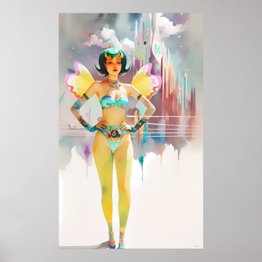 Haar sprookjesvleugels werden wild poster (Voorkant)