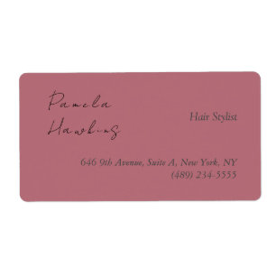 Haar stijlvolle professionele effen roos gouden kl etiket