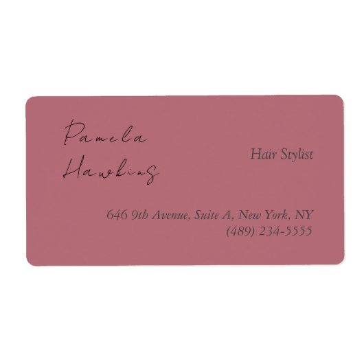 Haar stijlvolle professionele effen roos gouden kl etiket (Voorkant)