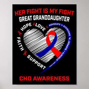 Haar Strijd Achterkleindochter Chd Bewustzijn Hart Poster