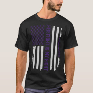 Haar strijd - Alzheimer's Awareness American Flag T-shirt