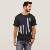 Haar strijd - Alzheimer's Awareness American Flag T-shirt (Voorkant volledig)