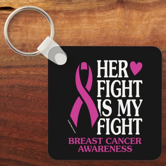 Haar strijd...Borstkanker Sleutelhanger (Voorkant)