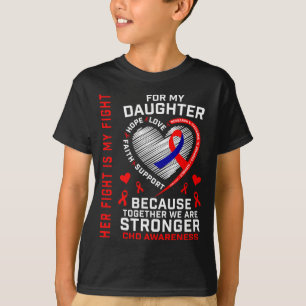 Haar Strijd Dochter CHD-Bewustzijn Hartziekte Gra T-shirt