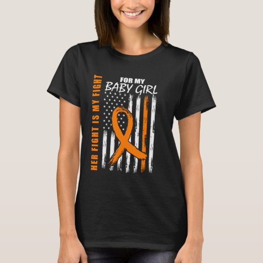 Haar Strijd Dochter Multiple Sclerose Leukemie Ame T-shirt (Voorkant)