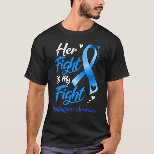 Haar strijd is de 'Awareness Ribbo' van mijn gevec T-shirt (Voorkant)