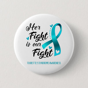 Haar strijd is het Vight Tourette-syndroom Ronde Button 5,7 Cm