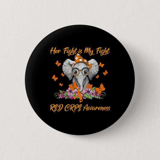 Haar strijd is mijn bekendheid met RSD CRPS Ronde Button 5,7 Cm (Voorkant)