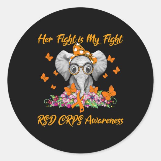 Haar strijd is mijn bekendheid met RSD CRPS Ronde Sticker (Voorkant)