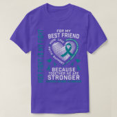 Haar strijd is mijn beste vriend ovariumkanker s t-shirt (Design voorkant)