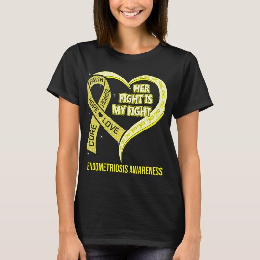 Haar strijd is mijn bewustzijn van endometriose. t-shirt (Voorkant)